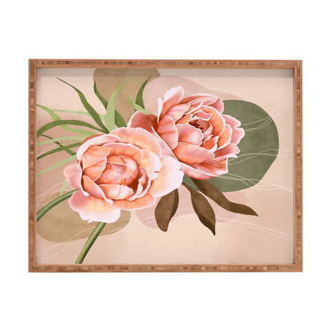 Marta Barragan Camarasa Giant modern flowers A Rectangular Tray