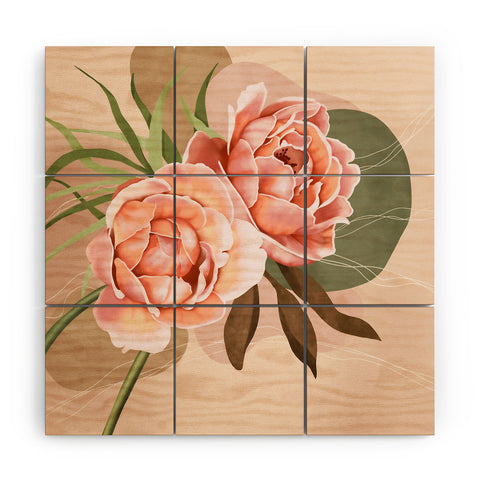 Marta Barragan Camarasa Giant modern flowers A Wood Wall Mural