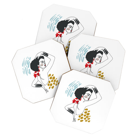 Marta Barragan Camarasa Glamorous lady Coaster Set