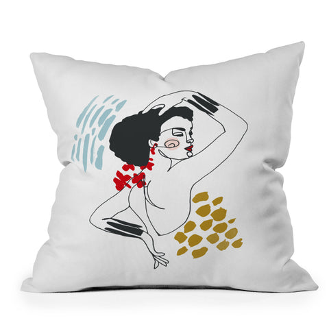Marta Barragan Camarasa Glamorous lady Outdoor Throw Pillow