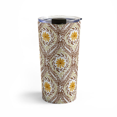Marta Barragan Camarasa Golden Daisy Swirl Travel Mug