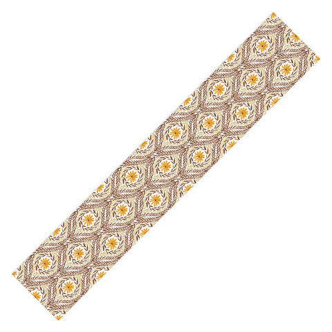 Marta Barragan Camarasa Golden Daisy Swirl Table Runner