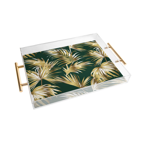 Marta Barragan Camarasa Golden palms II Acrylic Tray