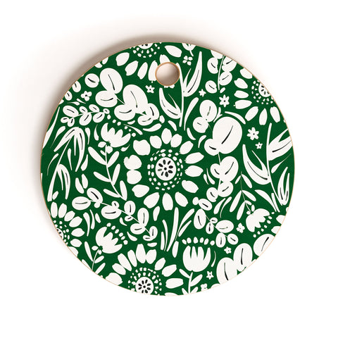Marta Barragan Camarasa Green Jungle Bloom Fusion Cutting Board Round
