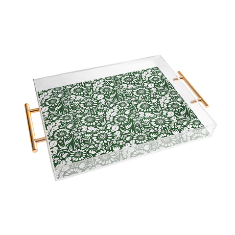 Marta Barragan Camarasa Green Jungle Bloom Fusion Acrylic Tray