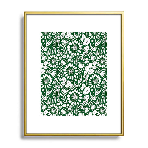 Marta Barragan Camarasa Green Jungle Bloom Fusion Metal Framed Art Print