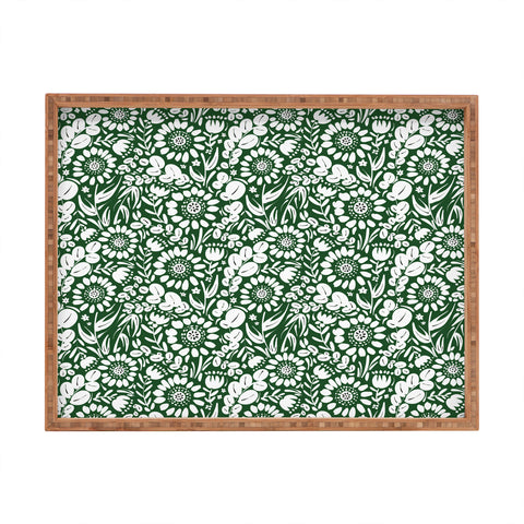 Marta Barragan Camarasa Green Jungle Bloom Fusion Rectangular Tray