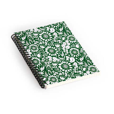 Marta Barragan Camarasa Green Jungle Bloom Fusion Spiral Notebook