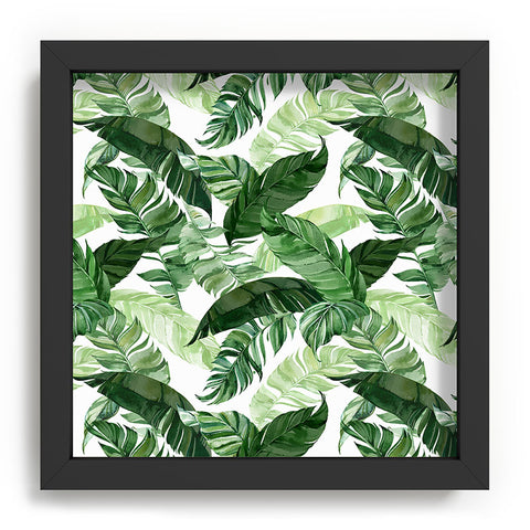 Marta Barragan Camarasa Green leaf watercolor pattern Recessed Framing Square