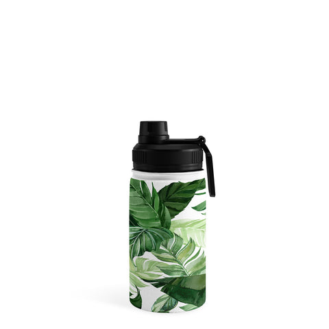 Marta Barragan Camarasa Green leaf watercolor pattern Water Bottle