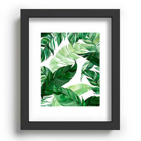 Marta Barragan Camarasa Green leaf watercolor pattern Recessed Framing Rectangle