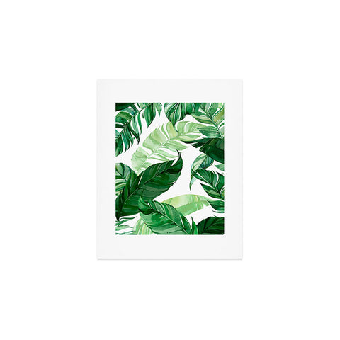 Marta Barragan Camarasa Green leaf watercolor pattern Art Print