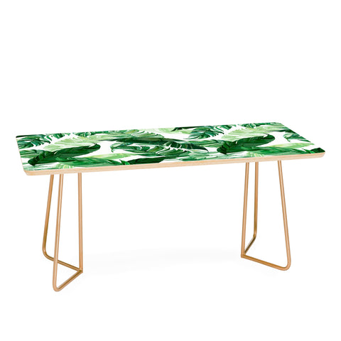 Marta Barragan Camarasa Green leaf watercolor pattern Coffee Table