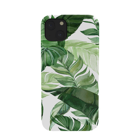 Marta Barragan Camarasa Green leaf watercolor pattern Phone Case