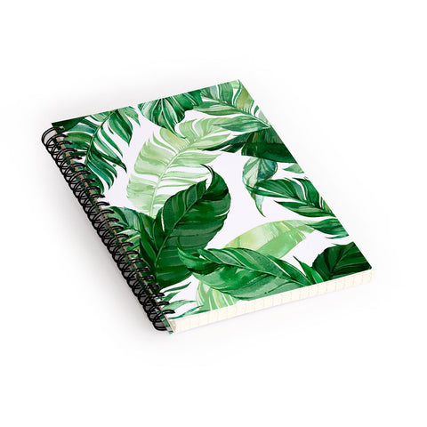 Marta Barragan Camarasa Green leaf watercolor pattern Spiral Notebook