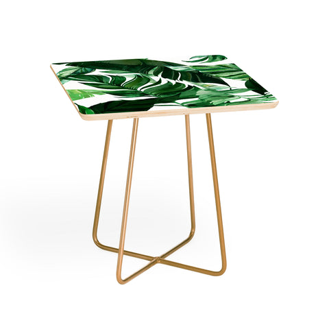 Marta Barragan Camarasa Green leaf watercolor pattern Side Table