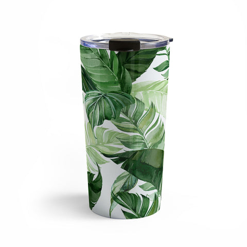 Marta Barragan Camarasa Green leaf watercolor pattern Travel Mug