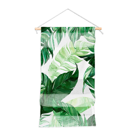 Marta Barragan Camarasa Green leaf watercolor pattern Wall Hanging Portrait