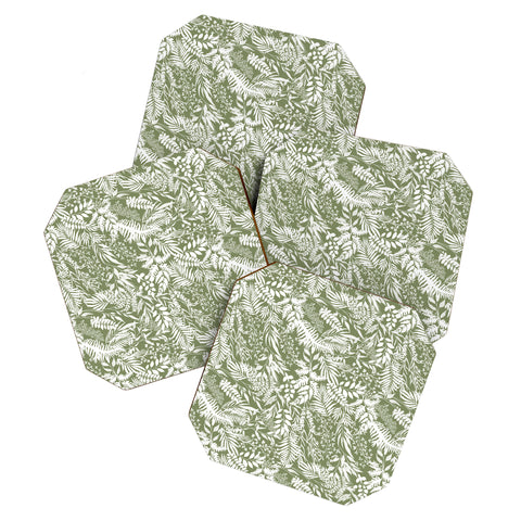 Marta Barragan Camarasa GW forest leaves Coaster Set