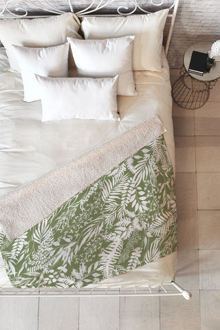 Marta Barragan Camarasa GW forest leaves Fleece Throw Blanket