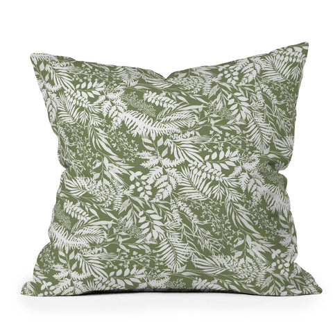 Marta Barragan Camarasa GW forest leaves Throw Pillow