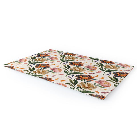 Marta Barragan Camarasa Hand Painted Peony Florals Area Rug