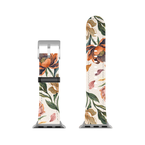 Marta Barragan Camarasa Hand Painted Peony Florals Apple Watch Band