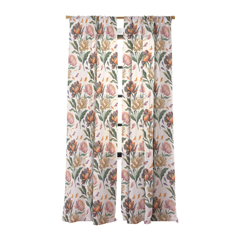 Marta Barragan Camarasa Hand Painted Peony Florals Sheer Non Repeat