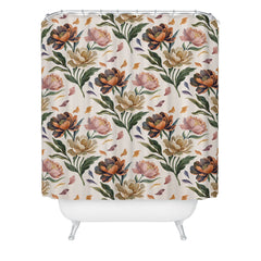 Marta Barragan Camarasa Hand Painted Peony Florals Shower Curtain