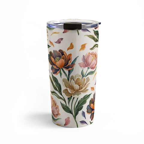Marta Barragan Camarasa Hand Painted Peony Florals Travel Mug