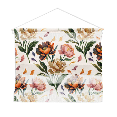 Marta Barragan Camarasa Hand Painted Peony Florals Wall Hanging Landscape