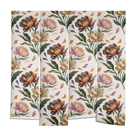 Marta Barragan Camarasa Hand Painted Peony Florals Wall Mural