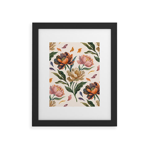 Marta Barragan Camarasa Hand Painted Peony Florals Framed Art Print