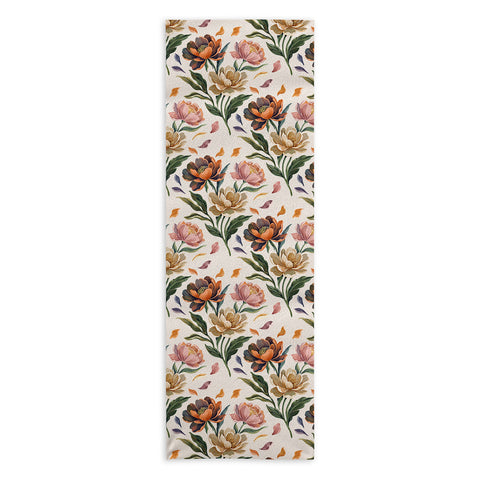 Marta Barragan Camarasa Hand Painted Peony Florals Yoga Towel