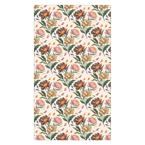 Marta Barragan Camarasa Hand Painted Peony Florals Tablecloth