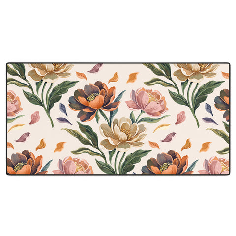 Marta Barragan Camarasa Hand Painted Peony Florals Desk Mat