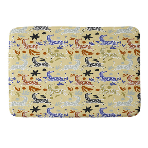 Marta Barragan Camarasa Herd of colorful zebras A Memory Foam Bath Mat