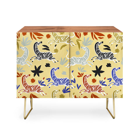 Marta Barragan Camarasa Herd of colorful zebras A Credenza