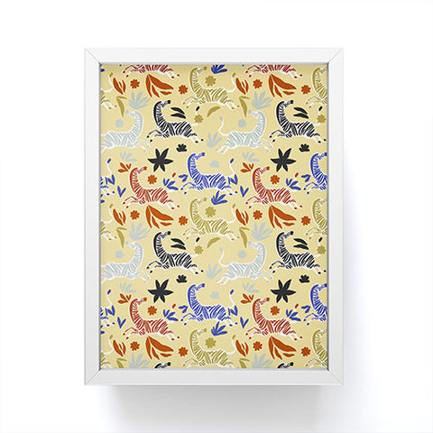 Marta Barragan Camarasa Herd of colorful zebras A Framed Mini Art Print