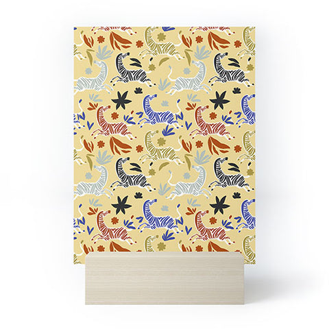 Marta Barragan Camarasa Herd of colorful zebras A Mini Art Print