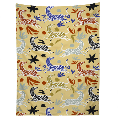 Marta Barragan Camarasa Herd of colorful zebras A Tapestry