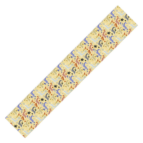 Marta Barragan Camarasa Herd of colorful zebras A Table Runner