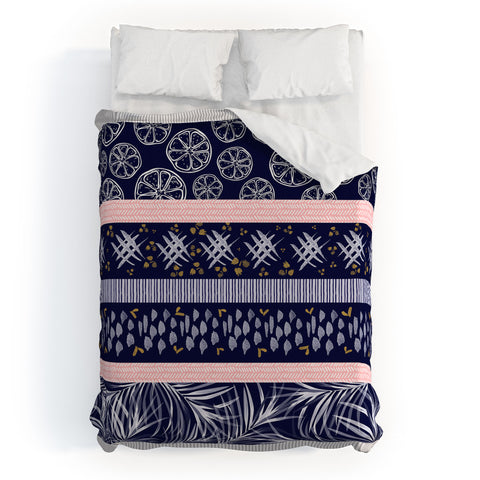Marta Barragan Camarasa Indigo nature and fruits Duvet Cover