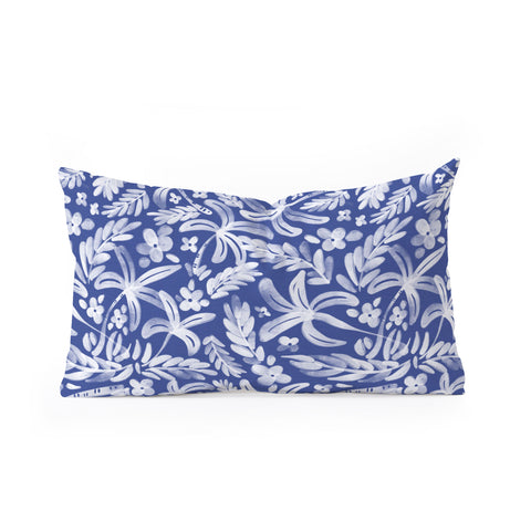 Marta Barragan Camarasa Indigo Tropical Oasis Oblong Throw Pillow