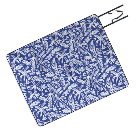 Marta Barragan Camarasa Indigo Tropical Oasis Picnic Blanket