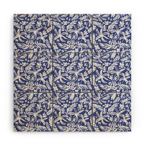 Marta Barragan Camarasa Indigo Tropical Oasis Wood Wall Mural