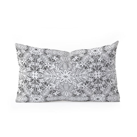 Marta Barragan Camarasa Intricate Floral Symmetry Oblong Throw Pillow
