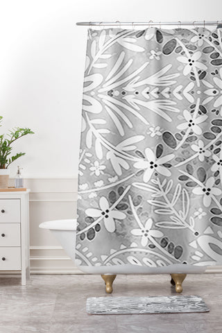 Marta Barragan Camarasa Intricate Floral Symmetry Shower Curtain And Mat