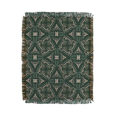 Marta Barragan Camarasa Intricate Forest Mosaic Throw Blanket