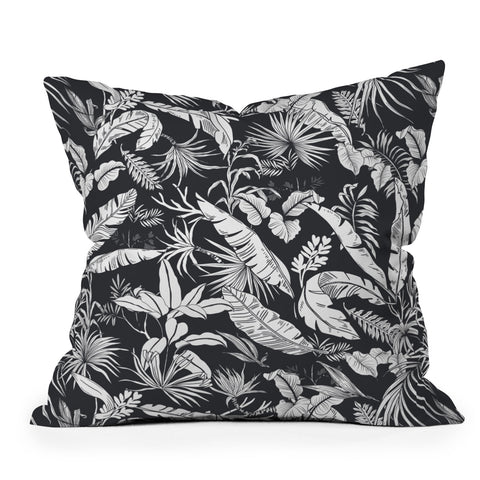 Marta Barragan Camarasa Jungle BW Outdoor Throw Pillow